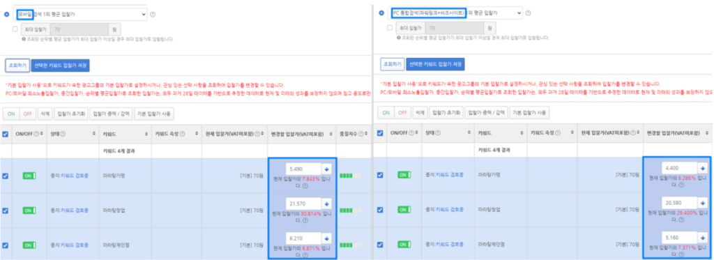 네이버 키워드 도구 입찰가